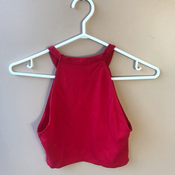 Red high neck crop top - Picture 2 of 2